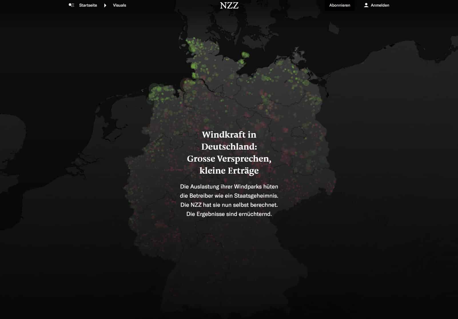 NZZ Windkraft in Deutschland